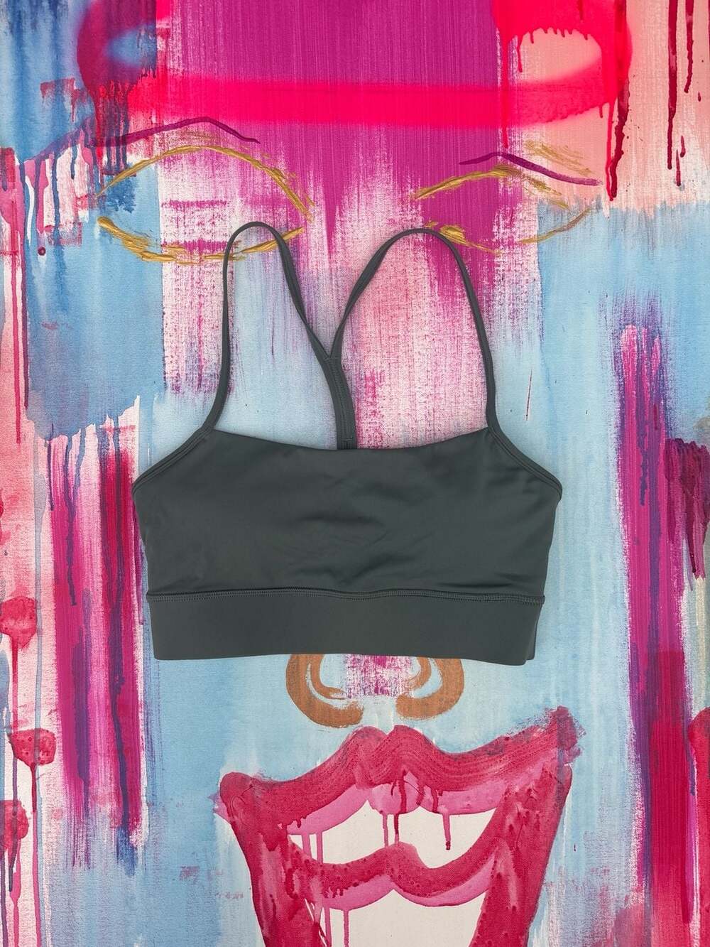 Lululemon Flow Y Nulu Bra Longline Size 4 Dark Green